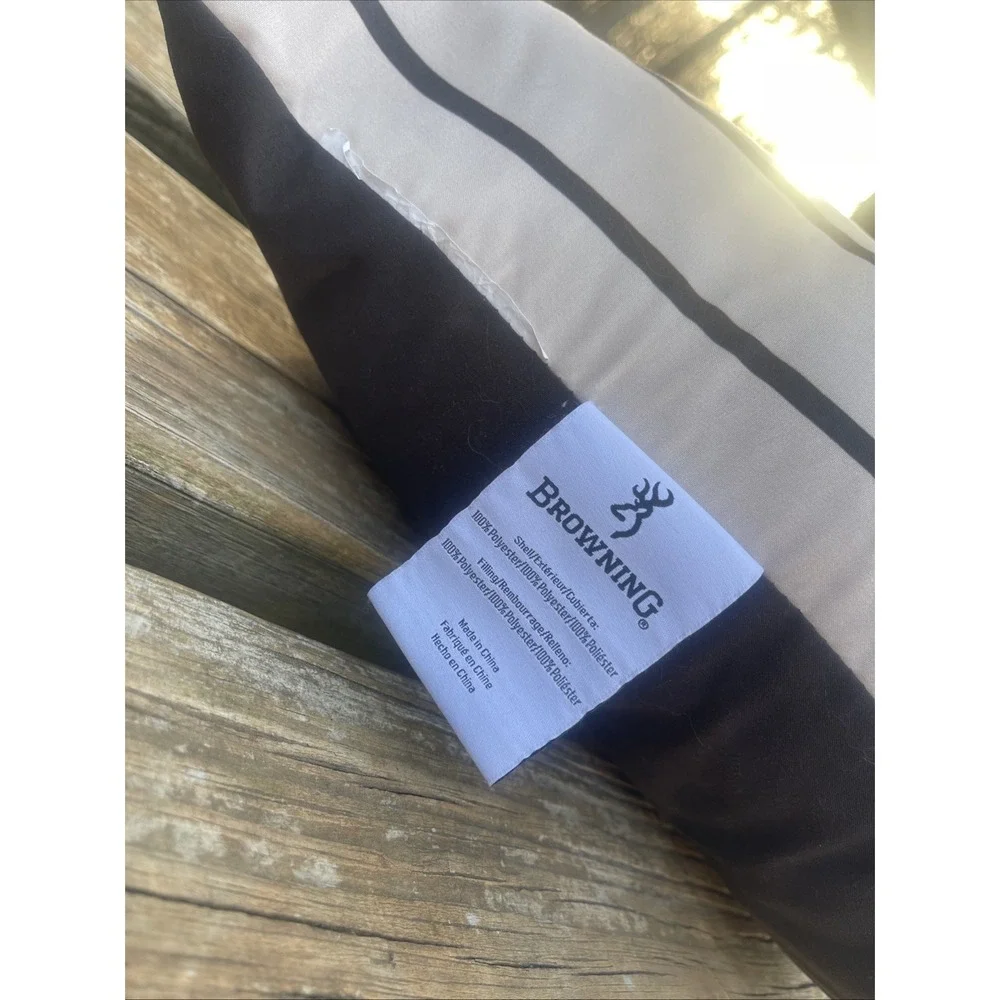 BROWNING Buckmark Brown Throw‎ Pillow Decor Antlers Hunting